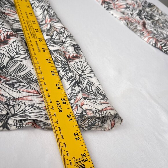 Cali 1850 Linen Blend Straight Leg Tropical Print Pants Drawstring Waist Women S - Picture 13 of 15